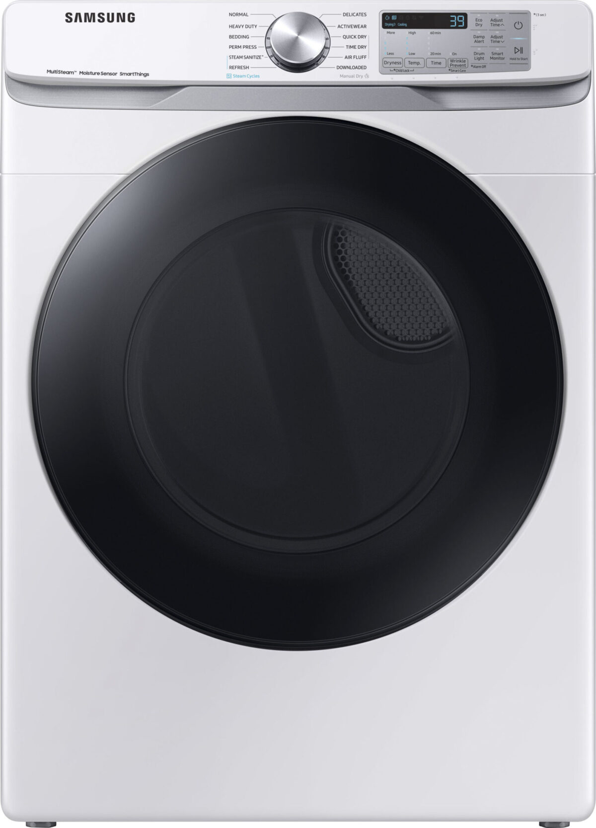 Samsung - 7.5 Cu. Ft. Stackable Smart Electric Dryer with Steam Sanitize+ - White