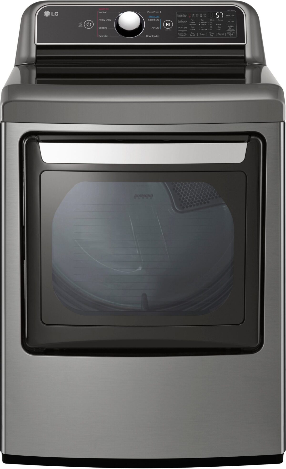 LG - 7.3 Cu. Ft. Smart Electric Dryer with EasyLoad Door - Graphite Steel