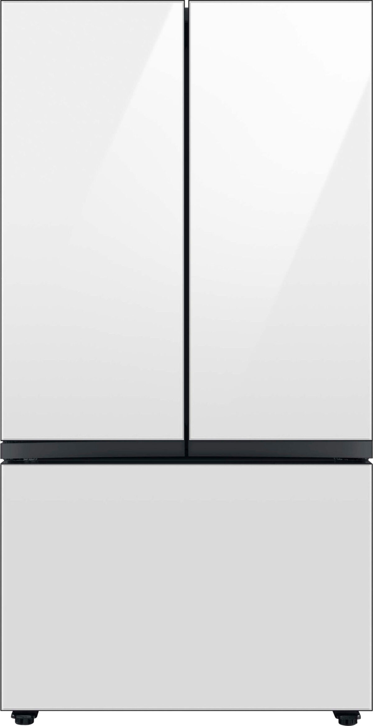 Samsung - BESPOKE 30 cu. ft. 3-Door French Door Smart Refrigerator with Beverage Center - White Glass