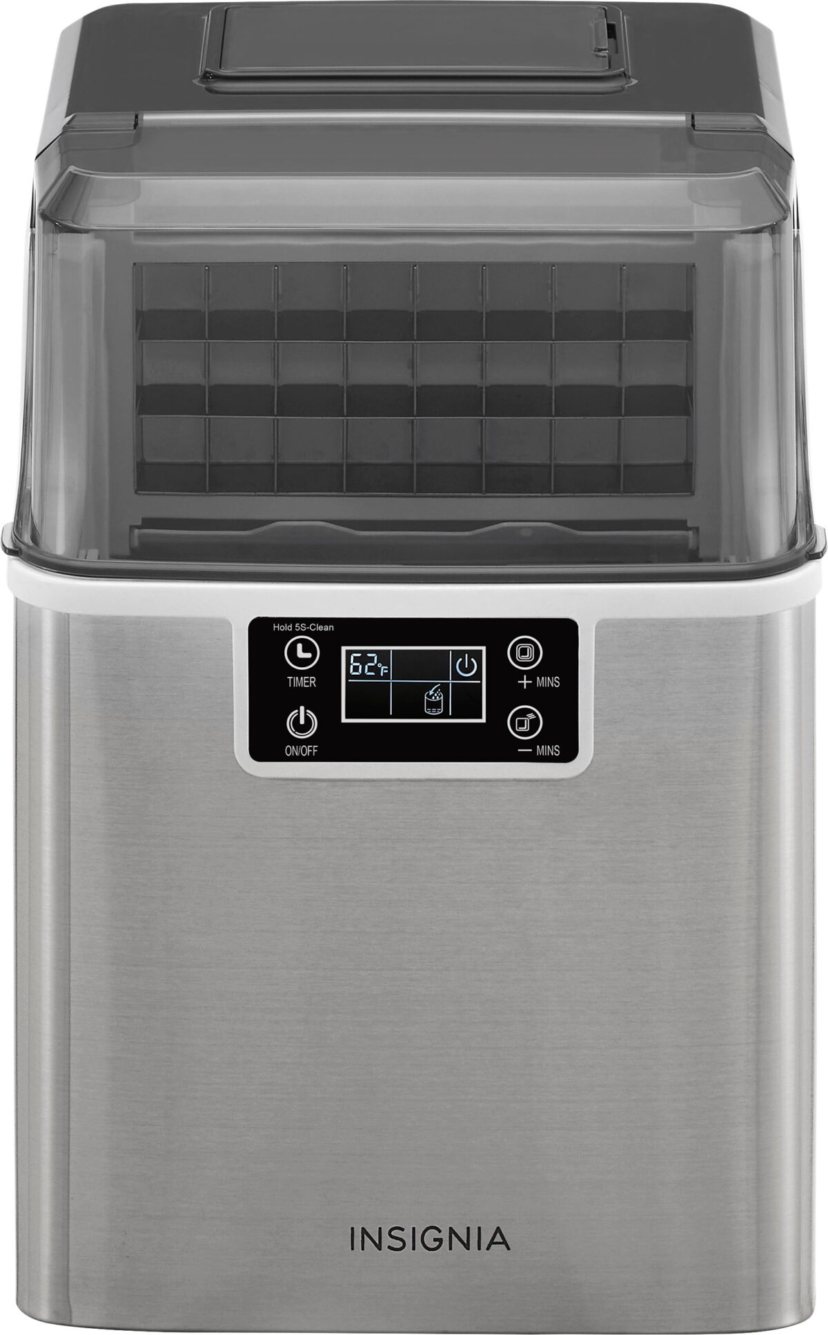 Insignia - Portable Clear Ice Maker with Auto Shut-off - Stainless Steel