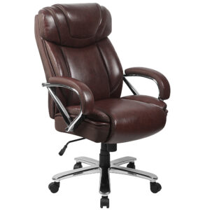 Alamont Home – Hercules Big  Tall 500 lb. Rated LeatherSoft Swivel Office Chair w/Extra Wide Seat – Brown