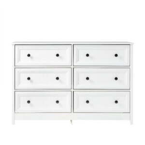 Walker Edison – Classic Grooved 6-Drawer Dresser – White