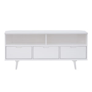 Walker Edison – Mid Century TV Stand for Most TVs up to 55 – White