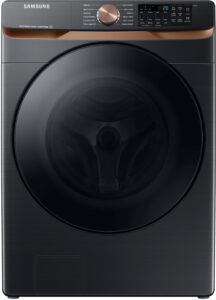 Samsung – 5.0 Cu. Ft. High-Efficiency Stackable Smart Front Load Washer with Steam and Super Speed Wash – Brushed Black