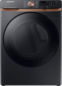 Samsung – 7.5 Cu. Ft. Stackable Smart Electric Dryer with Steam and Sensor Dry – Brushed Black