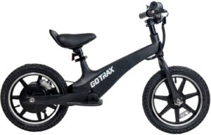 GoTrax – Kids Balance eBike with 15.5 miles Max Operating Range and 15.5 mph Max Speed – 14 – Black