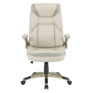 Office Star Products – Exec Bonded Lthr Office Chair – Taupe / Cocoa