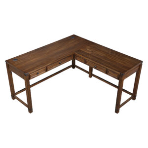 OSP Home Furnishings – Baton Rouge L-Shape Desk – Brushed Walnut