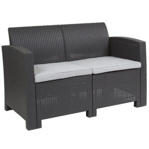 Alamont Home – Seneca Patio Lounge Loveseat – Dark Gray