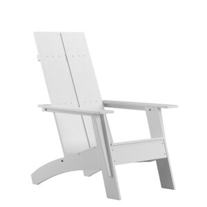 Alamont Home – Sawyer Modern Dual Slat Back Indoor/Outdoor Adirondack Style Patio Chair – White