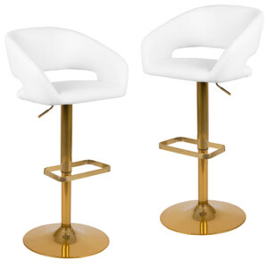 Alamont Home – Erik Contemporary Vinyl Barstool (set of 2) – White