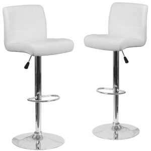 Alamont Home – Marietta Contemporary Vinyl Barstool (set of 2) – White