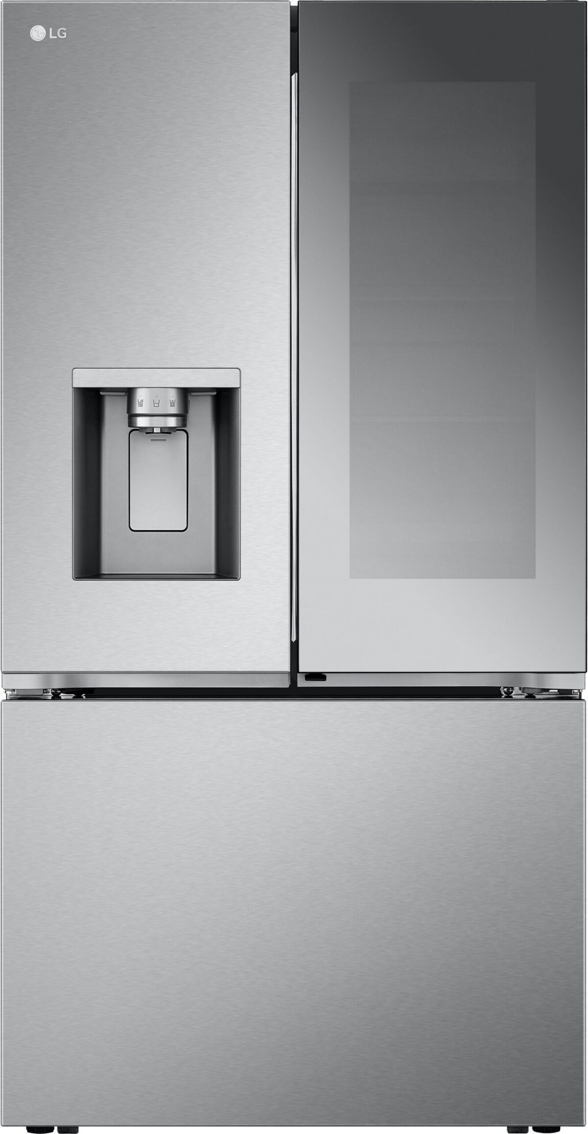 LG - Standard-Depth MAX 30.7 Cu. Ft. French Door Smart Refrigerator with InstaView - Stainless Steel