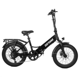 GoTrax – F2 Foldable eBike w/ 40 mile Max Operating Range and 20 MPH Max Speed – Black