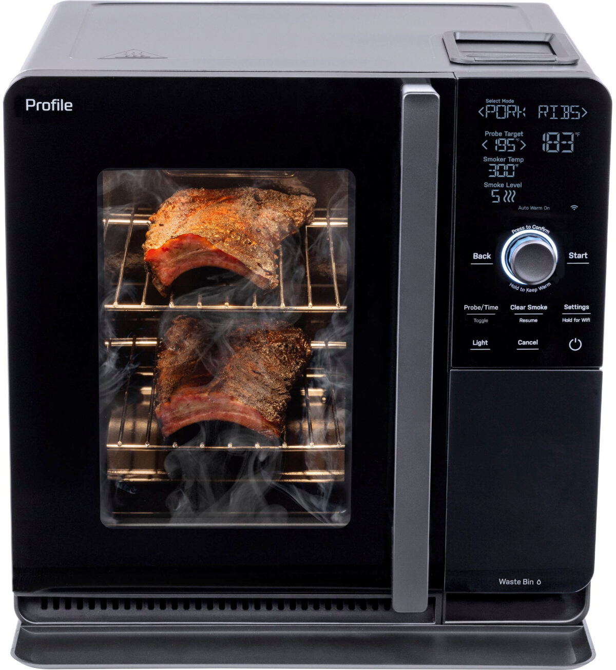 GE Profile - Smart Indoor Smoker - Black