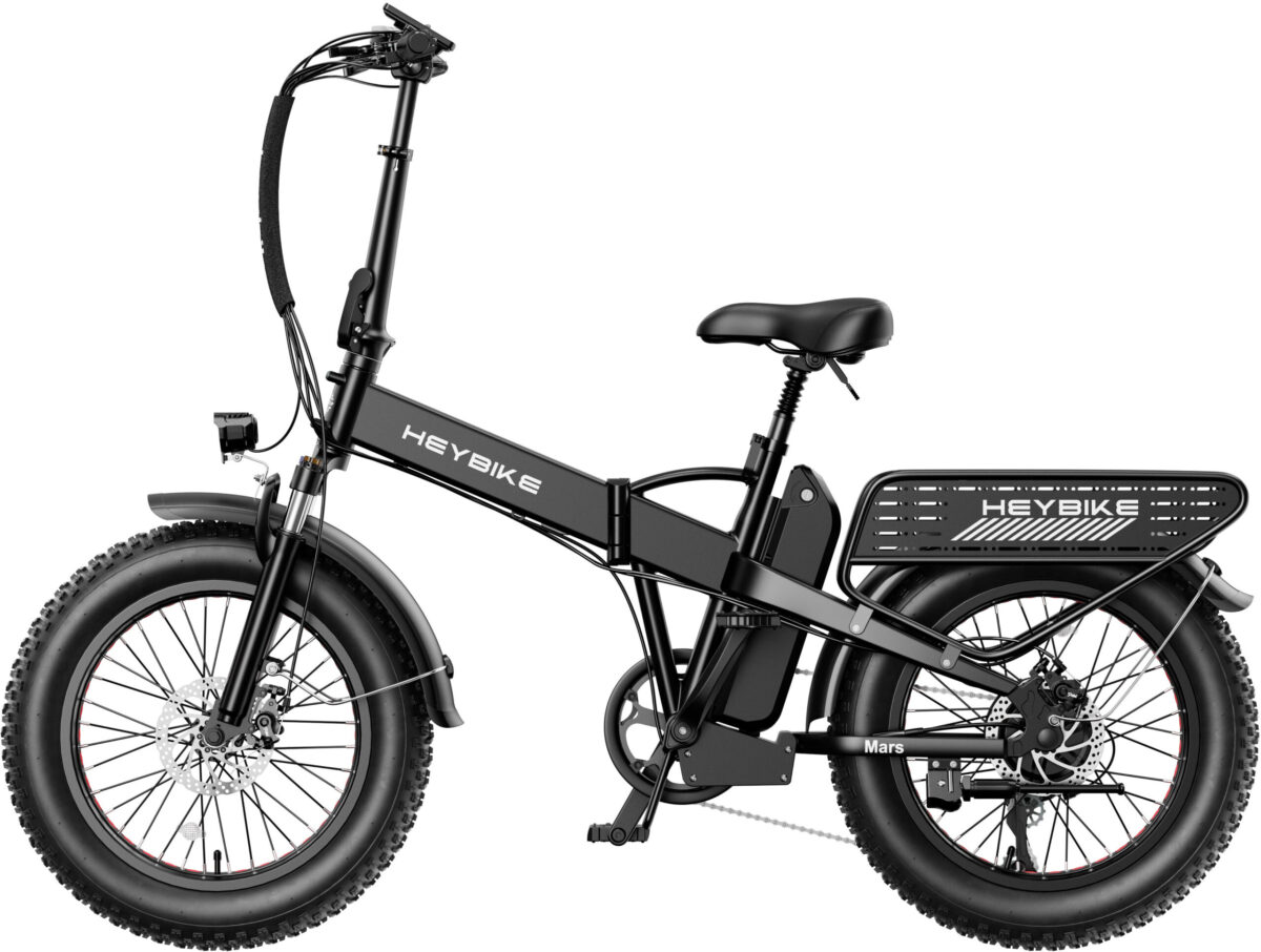 Heybike - Mars 2.0 Foldable E-bike w/ 45mi Max Operating Range 28 mph Max Speed - Black