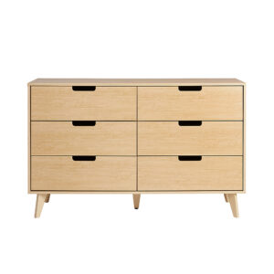 Walker Edison – Simple Dresser with Six Cut Out Handles – Riviera