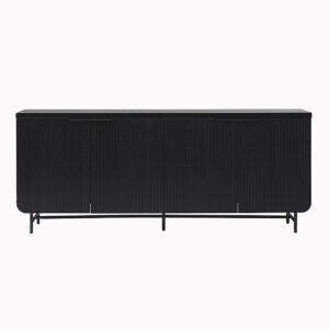 Walker Edison – Scandi 4-Door Minimalist Reeded Sideboard – Black