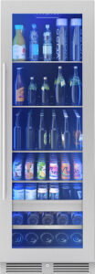 Zephyr – Presrv 24 in. 14-Bottle and 266-Can Single Zone Full Size Beverage Cooler – Stainless Steel/Glass