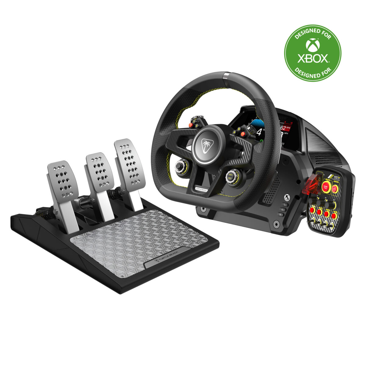 Turtle Beach VelocityOne Race Wheel Pedal System for Xbox Series XS Windows PCs Force Feedback Three Pedals - Black