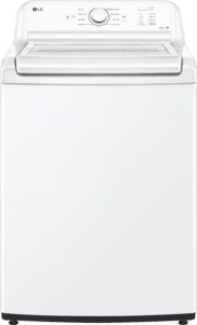 LG – 4.3 Cu. Ft. High-Efficiency Top Load Washer with SlamProof Glass Lid – White