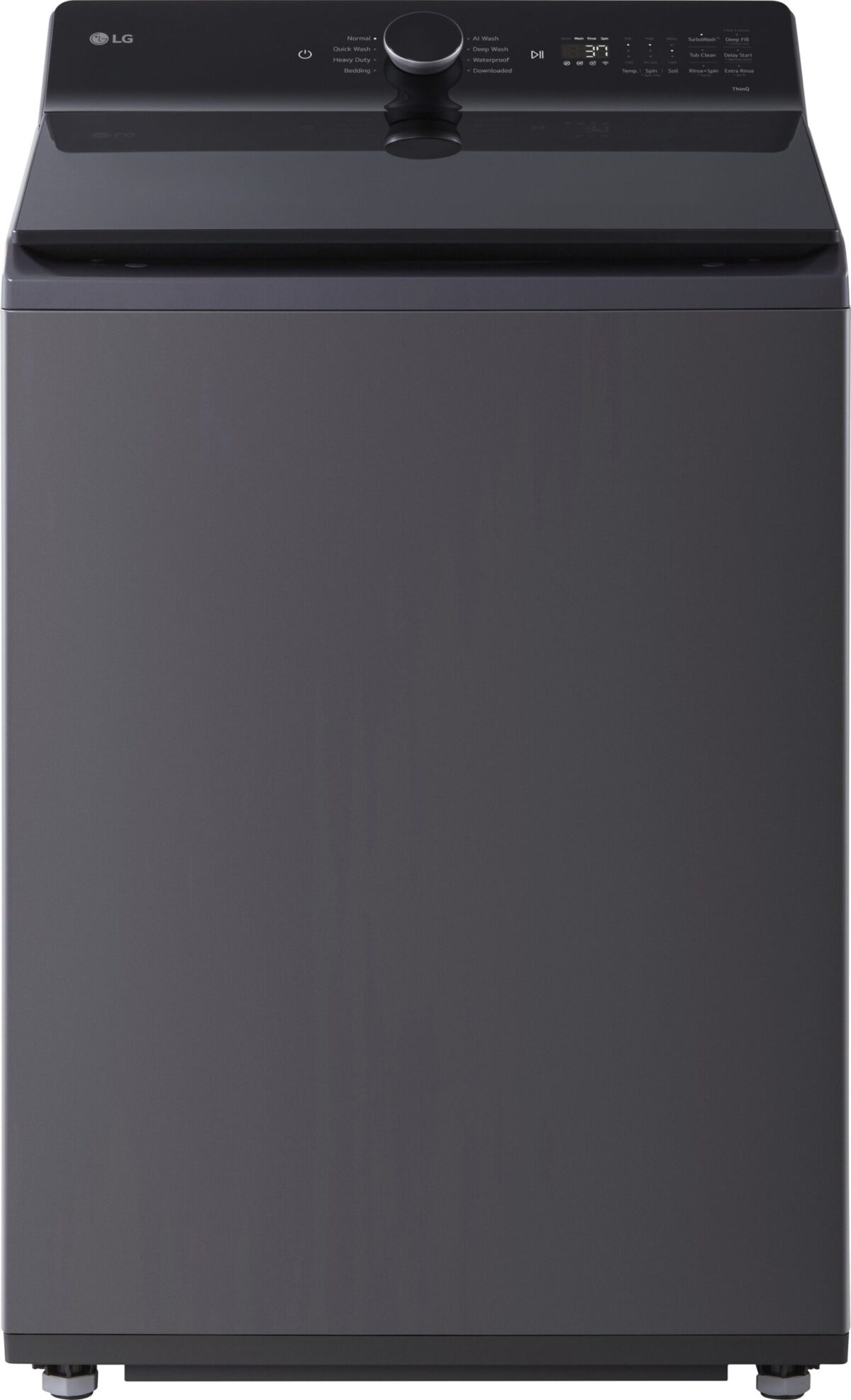 LG - 5.3 Cu. Ft. High Efficiency Smart Top Load Washer with TurboWash3D Technology - Matte Black