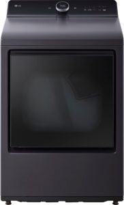 LG – 7.3 Cu. Ft. Smart Gas Dryer with Steam and EasyLoad Door – Matte Black