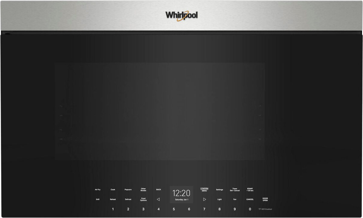 Whirlpool - 1.1 Cu. Ft. Over the Range Microwave with Flush Built-In Design - Stainless Steel