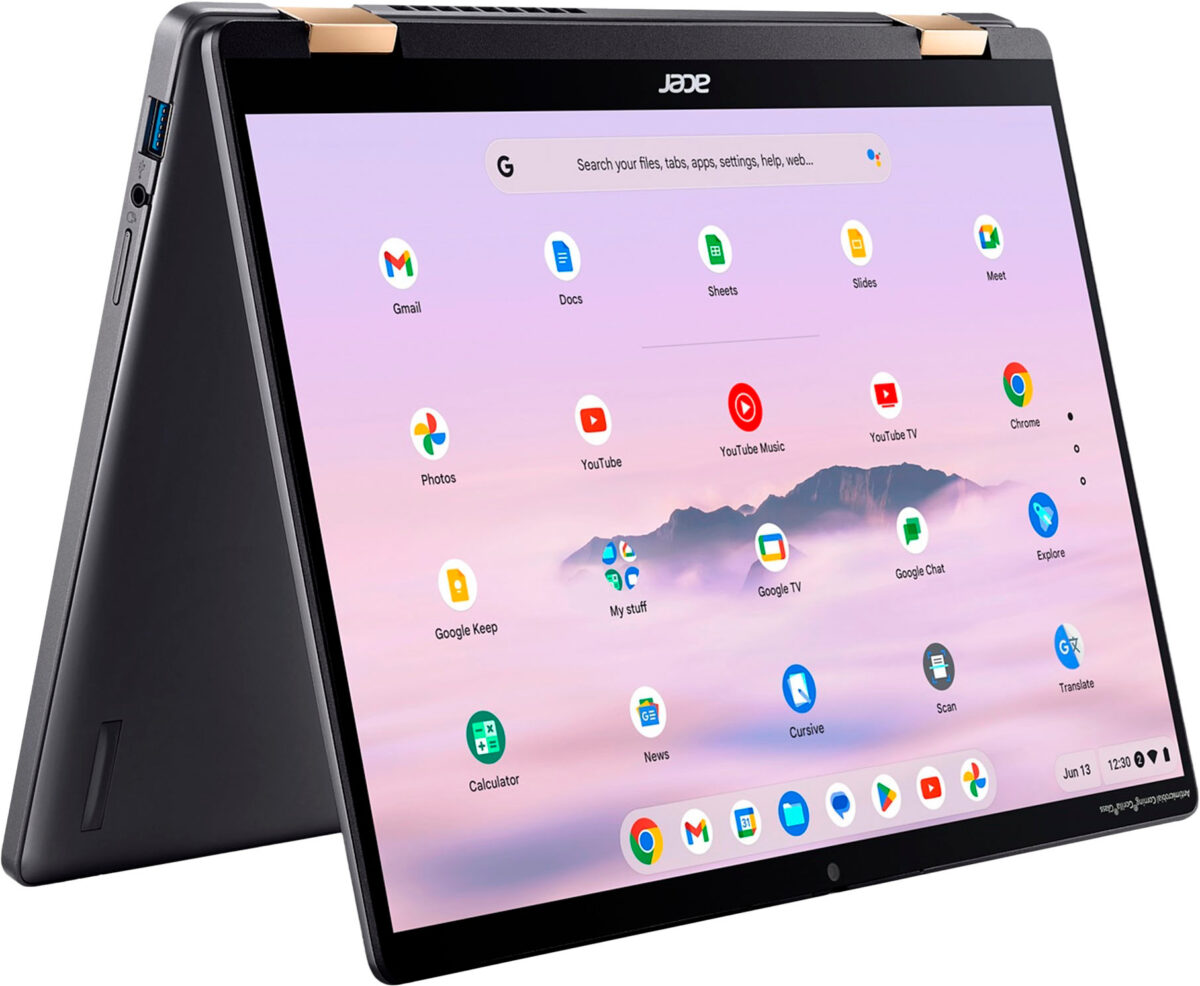 Acer - Chromebook Plus Spin 714 Laptop with Google AI 14" WUXGA Touch - Intel Core Ultra 5 115U 8GB LPDDR5 256GB SSD - Steel Gray