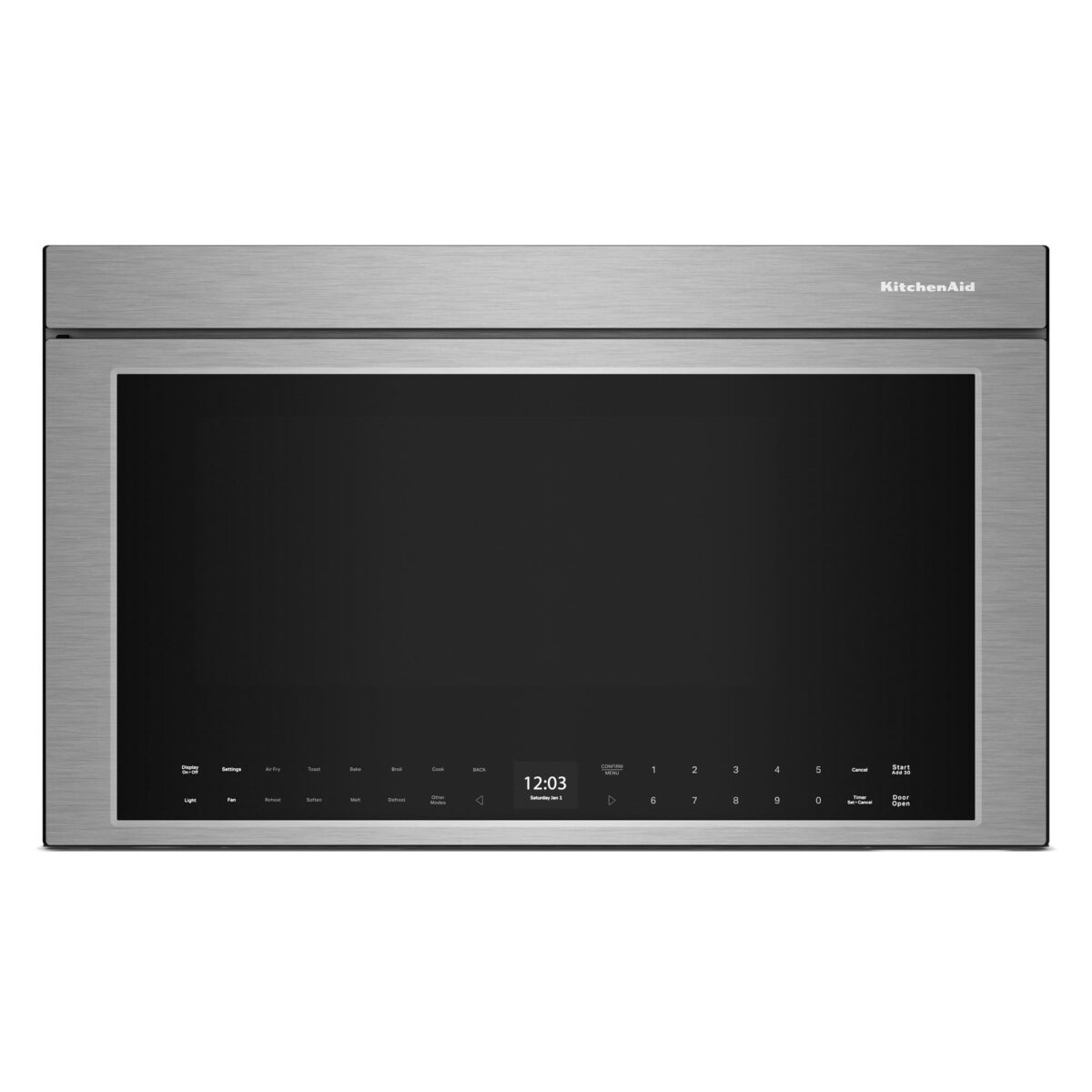 KitchenAid - 1.1 Cu. Ft. Convection Flush Built-In Over-the-Range Microwave with Air Fry Mode - Stainless Steel