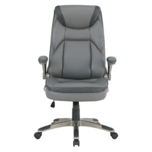 Office Star Products – Exec Bonded Lthr Office Chair – Charcoal / Titanium