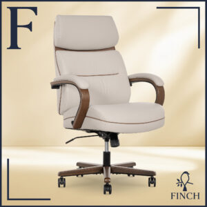 Finch Neo Two Retro-Modern Mid-Back Office Chair – Cream