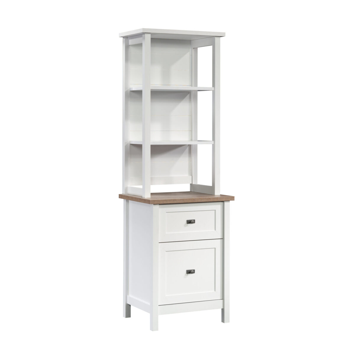 Sauder - Cottage Road Storage Tower Cabinet w/File Drawers - White