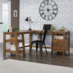 Sauder – Trestle L-Desk – Vintage Oak