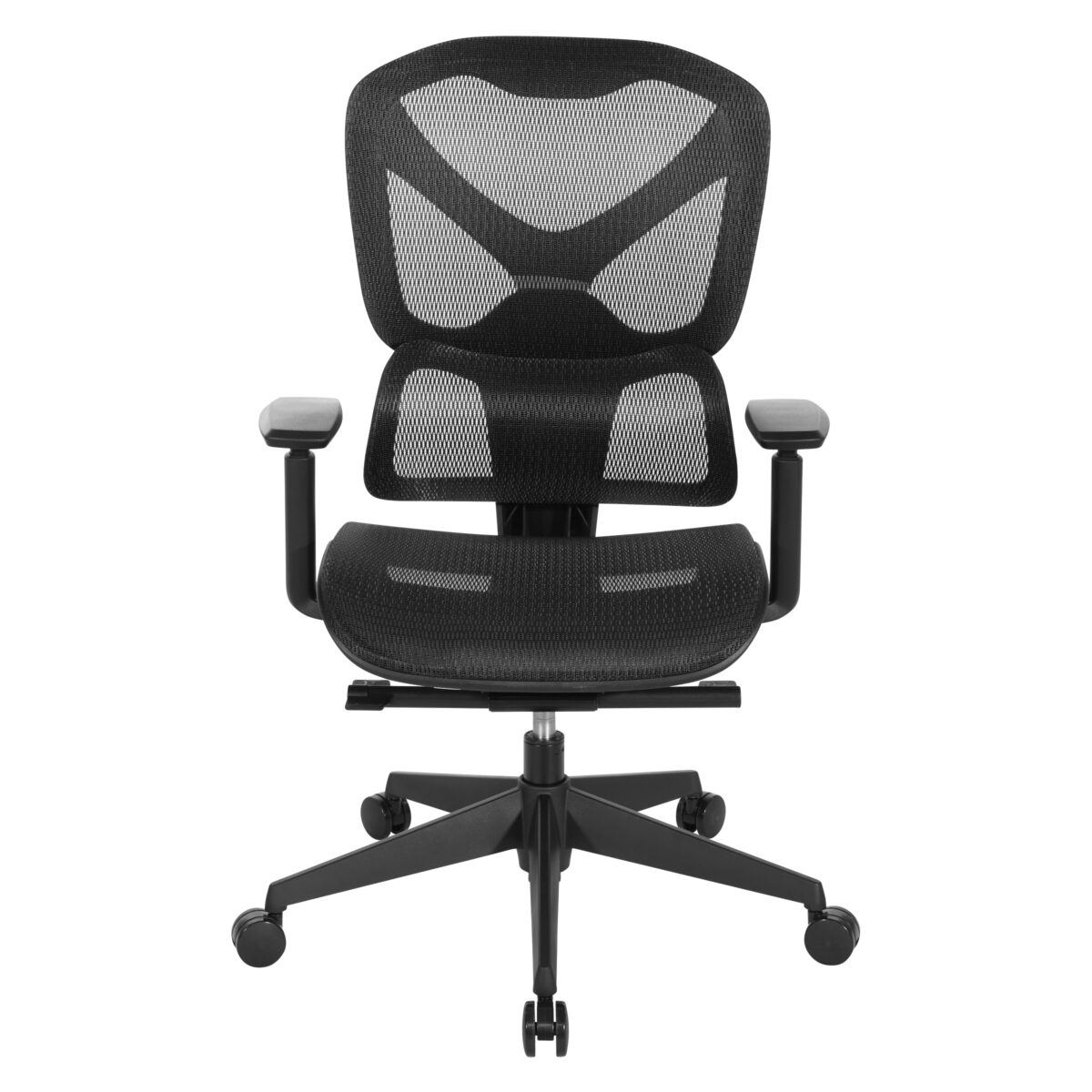 OSP Home Furnishings - High Back Mesh Back Managers Chair with Self-Adjusting Lumbar Support and Adjustable Arms - Black