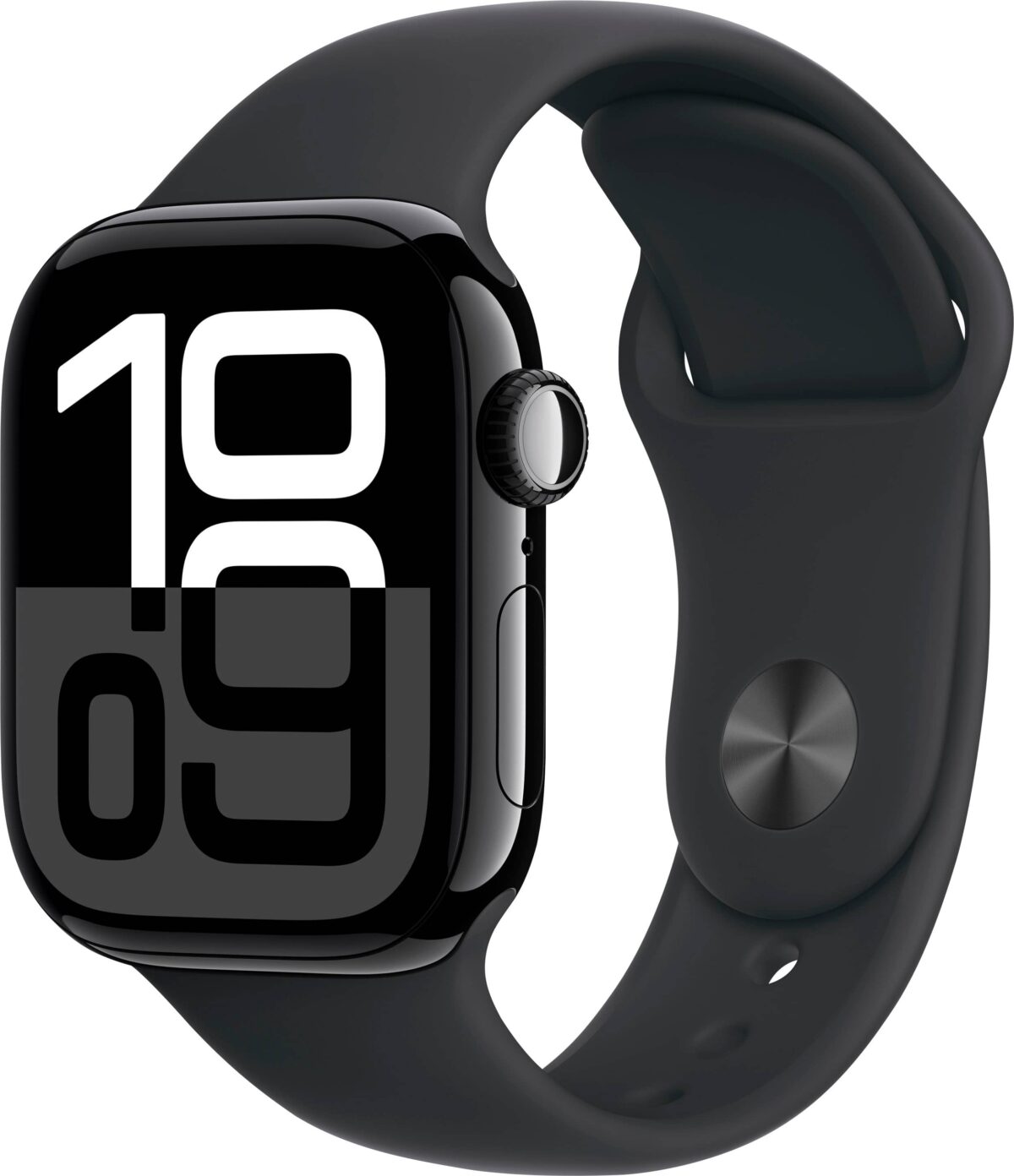 Apple Watch Series 10 (GPS+Cellular) 42mm Aluminum Case with Black Sport Band - S/M - Jet Black