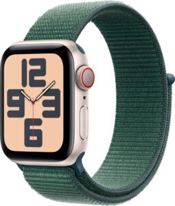 Apple Watch SE 2nd Generation (GPS+Cellular) 40mm Aluminum Case with Lake Green Sport Loop – Starlight