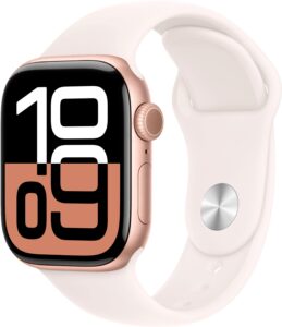 Apple Watch Series 10 (GPS) 42mm Aluminum Case with Light Blush Sport Band – S/M – Rose Gold