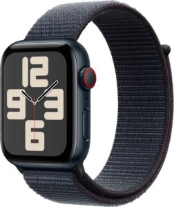 Apple Watch SE 2nd Generation (GPS+Cellular) 44mm Aluminum Case with Ink Sport Loop – Midnight