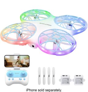 Snaptain – K30 Mini 720P HD Camera Drone with Colorful Lighting and Remote Controller – White