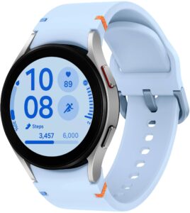 Samsung – Galaxy Watch FE Smartwatch 40mm BT with Blue Band – Silver