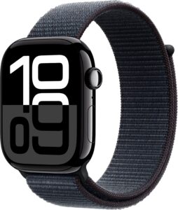 Apple Watch Series 10 (GPS) 46mm Aluminum Case with Ink Sport Loop – Jet Black