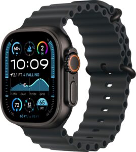 Apple Watch Ultra 2 (GPS+Cellular) 49mm Titanium Case with Black Ocean Band – Black