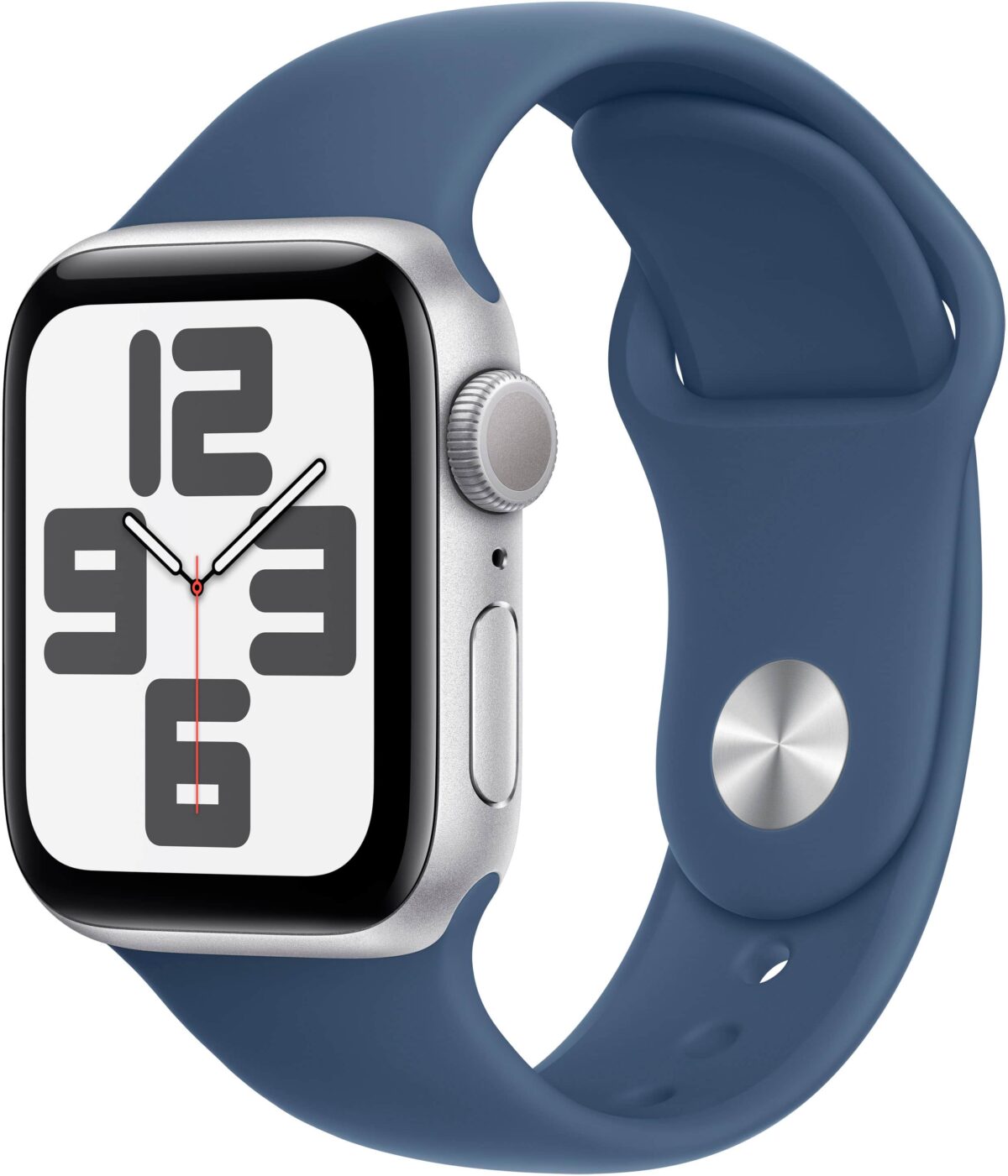 Apple Watch SE 2nd Generation (GPS) 40mm Aluminum Case with Denim Sport Band - S/M - Silver