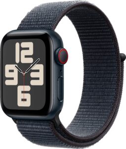 Apple Watch SE 2nd Generation (GPS+Cellular) 40mm Aluminum Case with Ink Sport Loop – Midnight