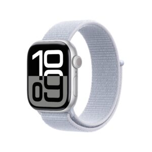 Apple Watch Series 10 (GPS) 42mm Aluminum Case with Blue Cloud Sport Loop – Silver