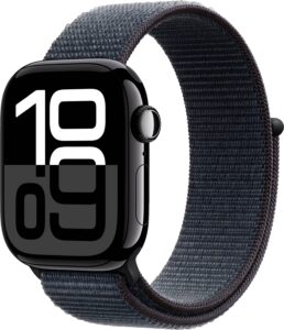 Apple Watch Series 10 (GPS+Cellular) 42mm Aluminum Case with Ink Sport Loop – Jet Black