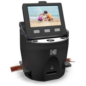 Kodak – Scanza Digital Film  Slide Scanner – Converts Film Negatives  Slides to JPEG – Includes Large Tilt-Up 3.5″ LCD – Black