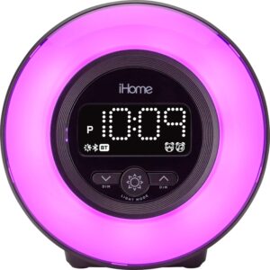 iHome – PowerClock Glow – Bluetooth Color Changing FM Alarm Clock Radio – Black