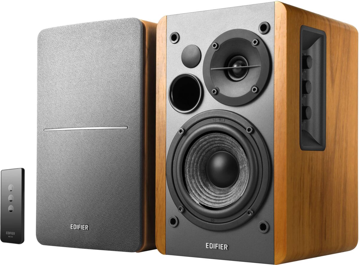 Edifier - R1280T Powered Bookshelf Speakers/Computer Speakers/Studio Monitor Speakers 2.0 Active Near Field Monitors 42 Watts RMS - Brown